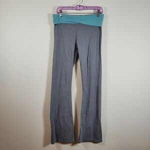 Aerie Y2K Foldover Flare Leg Pants Gray and Blue Yoga Medium